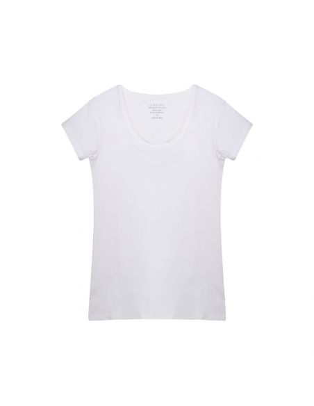 Claesens Dames T-Shirt Wit Ronde-Hals