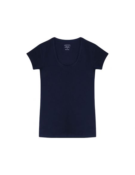 Claesens Dames T-Shirt Navy Ronde-Hals