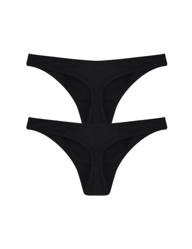 Claesens Dames Strings 2Pack Zwart