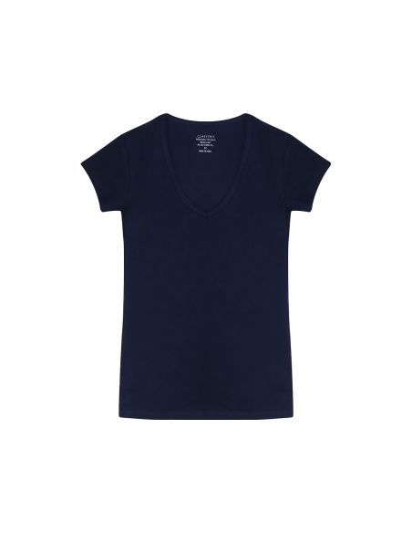 Claesens Dames T-Shirt Navy V-Hals