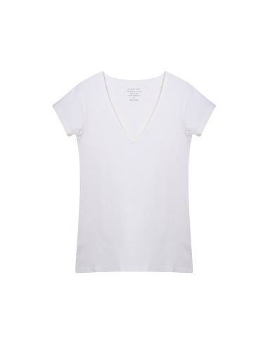 Claesens Dames T-Shirt Wit V-Hals