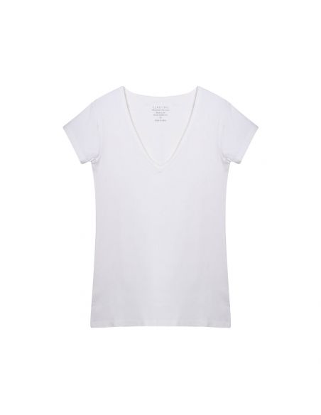 Claesens Dames T-Shirt Wit V-Hals