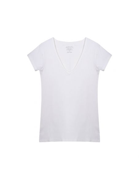 Claesens Dames T-Shirt Wit V-Hals