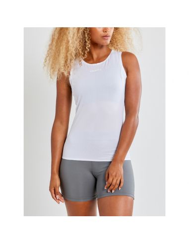 Craft Dames Sport Mouwloos T shirt PRO DRY Nanoweight Wit