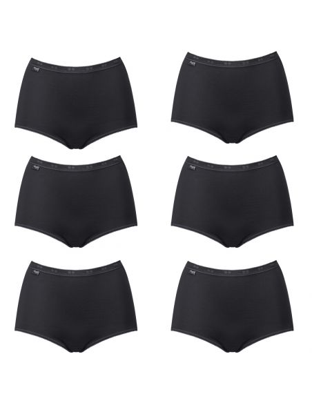 Sloggi Basic Maxi Slip Zwart 6Pack 4+2 Gratis!