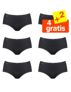 Sloggi Basic Midi Slip Zwart 6Pack 4+2 gratis!