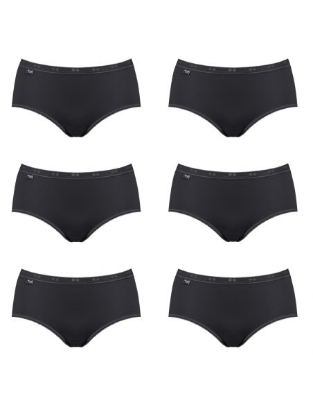 Sloggi Basic Midi Slip Zwart 6Pack 4+2 gratis!