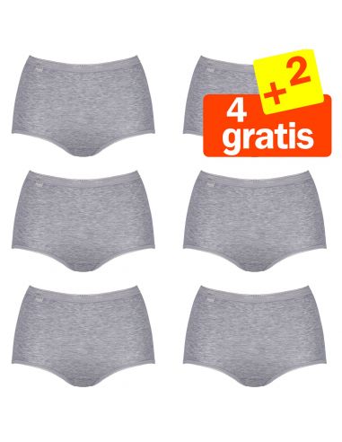 Sloggi Basic Maxi Slip 6 pack Grijs 4+2 gratis