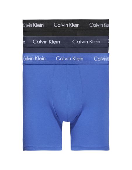 Calvin Klein Ondergoed 3Pack Boxer Cotton Stretch Zwart Navy Blauw