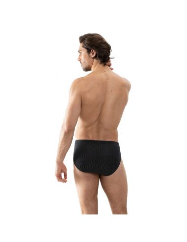 MEY Heren BC Silver Circle Slip Jazz-Pants Highleg Brief Modal Zwart 38115