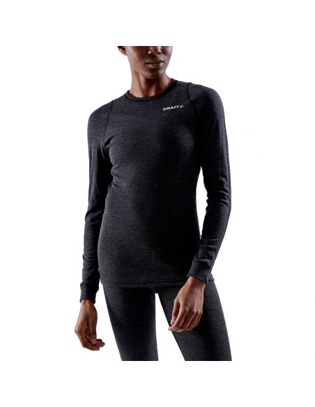 Craft Dames Thermo Core Wool Merino Longsleeve Shirt Gemeleerd