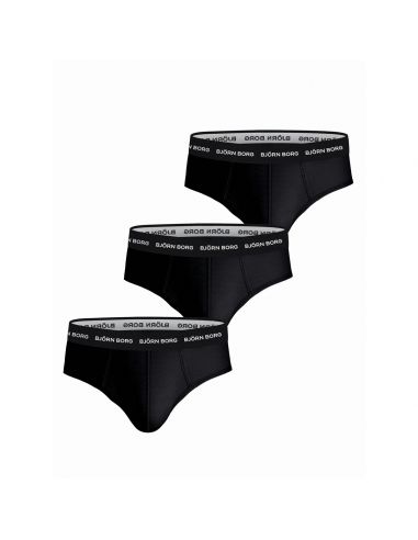 Bjorn Borg Heren Slips 3Pack Cotton Stretch Pure Black MP001