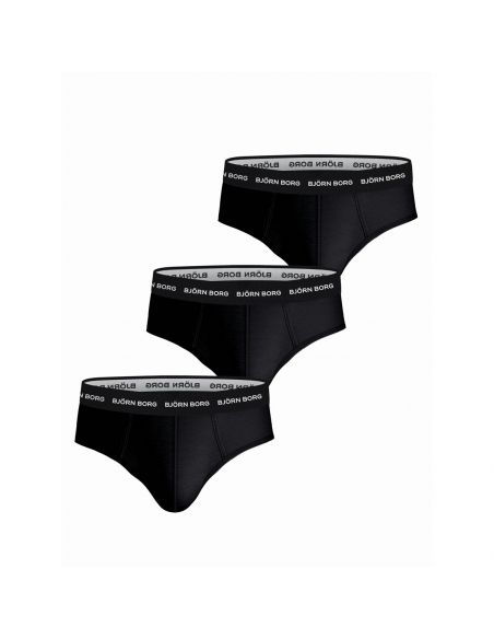 Bjorn Borg Heren Slips 3Pack Cotton Stretch Pure Black MP001