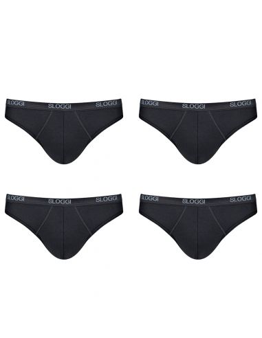 Sloggi Men Basic Mini Zwart 4Pack, 3+1 gratis