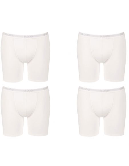 Sloggi Men Basic Long Boxershort 4 pack Wit 3+1 Gratis