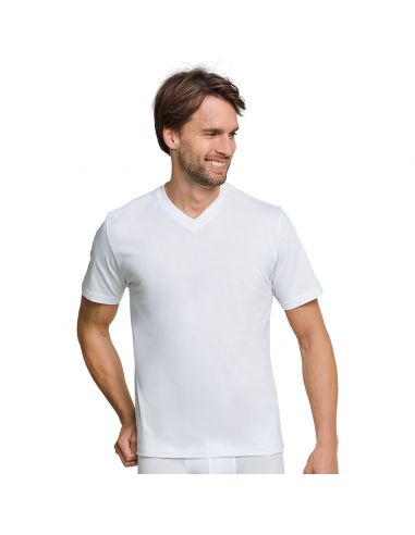Schiesser Essential American V-Shirt 2Pack White
