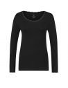 Gino Santi Dames Thermo Shirt lace Lange Mouw Zwart