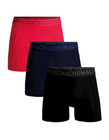 MuchachoMalo Heren Boxershorts Microfiber 3Pack Zwart Navy Rood 12