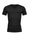 MEY Heren V-Neck Shirt Zwart Dry Cotton 46007