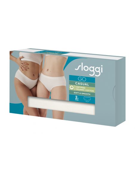 Sloggi Dames GO Casual Midi 2Pack Ivoor