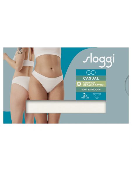 Sloggi Dames GO Casual High Leg 2Pack Ivoor