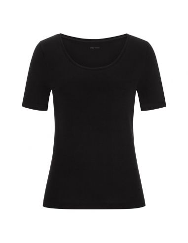 MEY Dames Shirt korte mouw zwart SERIE ORGANIC 26815