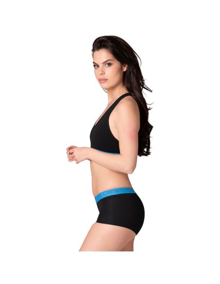 MuchachoMalo Dames Short 2Pack Solid Blue Pink 30
