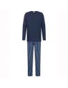 MEY Heren Pyjama Lange mouw Straight Yacht Blue 2240000
