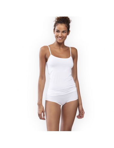 MEY Dames Organic Spaghetti Top Wit 25815