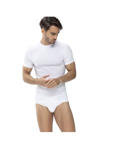 MEY Heren T-shirt wit Noblesse Olympia Shirt 2803