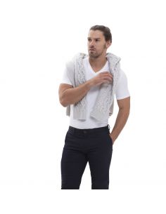 MEY Heren HYBRID V-Shirt Wit 30038 2