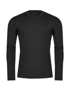 MEY Heren HYBRID Longsleeve T-shirt Zwart 30082