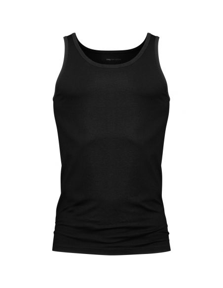 MEY Heren Tanktop Zwart Dry Cotton 46000