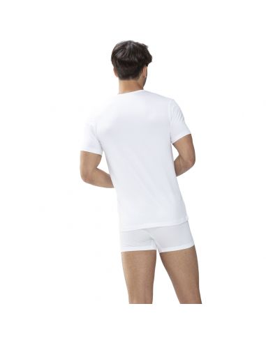 MEY Heren T-Shirt Crew Neck Wit Dry Cotton 46002