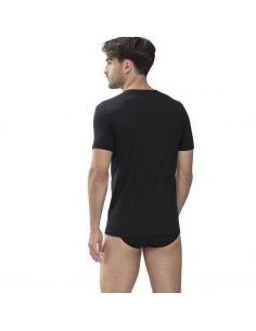 MEY Heren T-Shirt Crew Neck Zwart Dry Cotton 46002 2