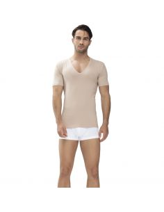 MEY Heren V-neck Nude Dry Cotton Het Eronderhemd Business Shirt 46038 2