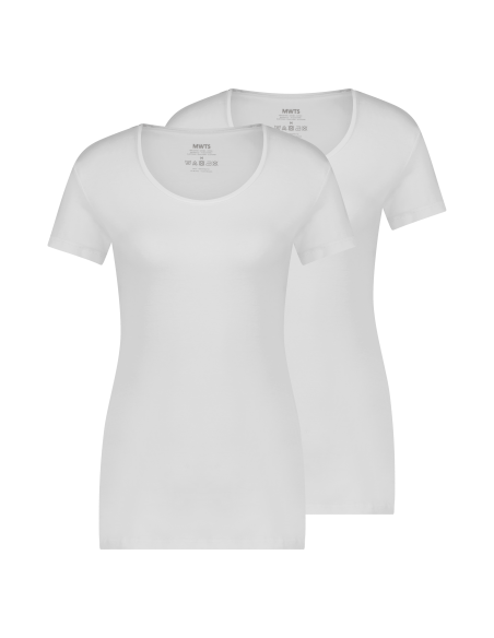 MWTS Dames T-shirt ronde hals wit 2-Pack