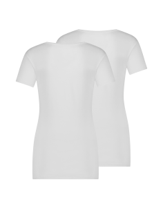 MWTS Dames T-shirt ronde hals wit 2-Pack 2