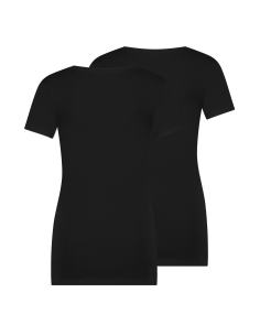 MWTS Dames T-shirt ronde hals zwart 2-Pack 2