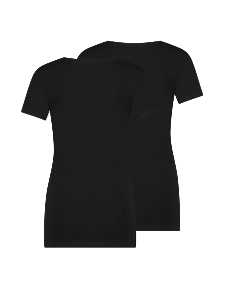 MWTS Dames T-shirt ronde hals zwart 2-Pack