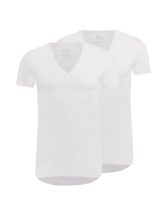 MWTS Heren T-shirt diepe V-hals Slim fit 2-Pack