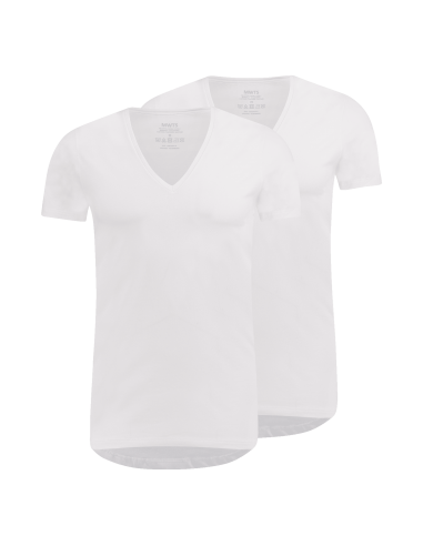MWTS Heren T-shirt diepe V-hals Slim fit 2-Pack