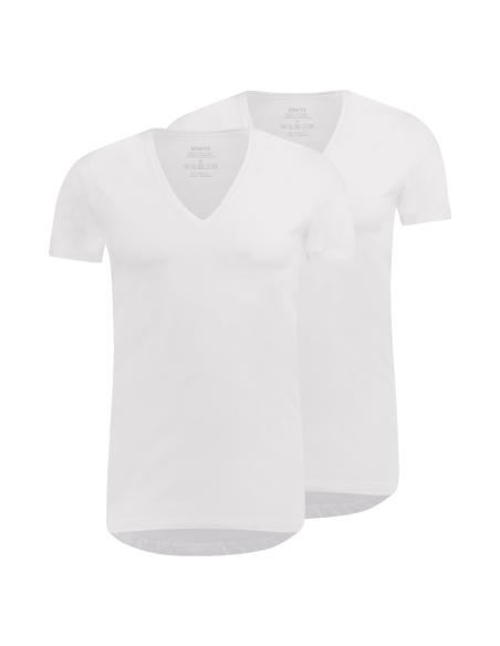 MWTS Heren T-shirt diepe V-hals Slim fit 2-Pack