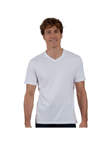 CeCeBa Heren V-Shirt Nevada Wit