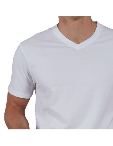 CeCeBa Heren V-Shirt Nevada Wit