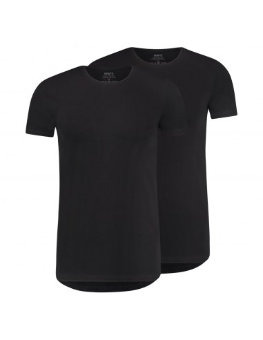 MWTS Heren T-shirt ronde hals Slim fit zwart 2-Pack