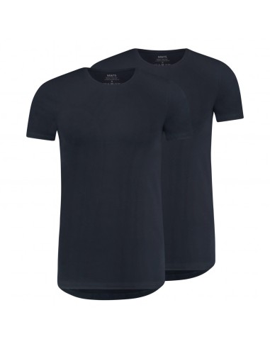 MWTS Heren T-shirt ronde hals Slim fit blauw 2-Pack