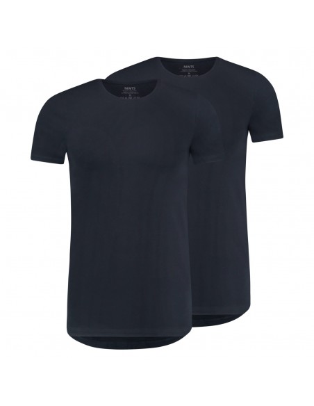 MWTS Heren T-shirt ronde hals Slim fit blauw 2-Pack
