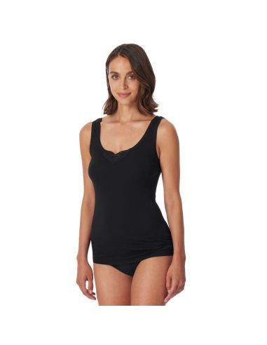 Schiesser Dames Kanten Hemd 2Pack Zwart