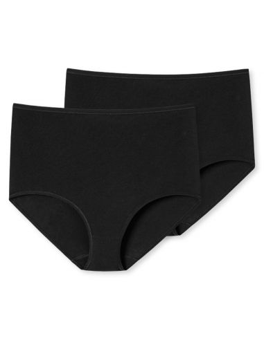 Schiesser Dames Maxi 95/5 Organic 2Pack Zwart
